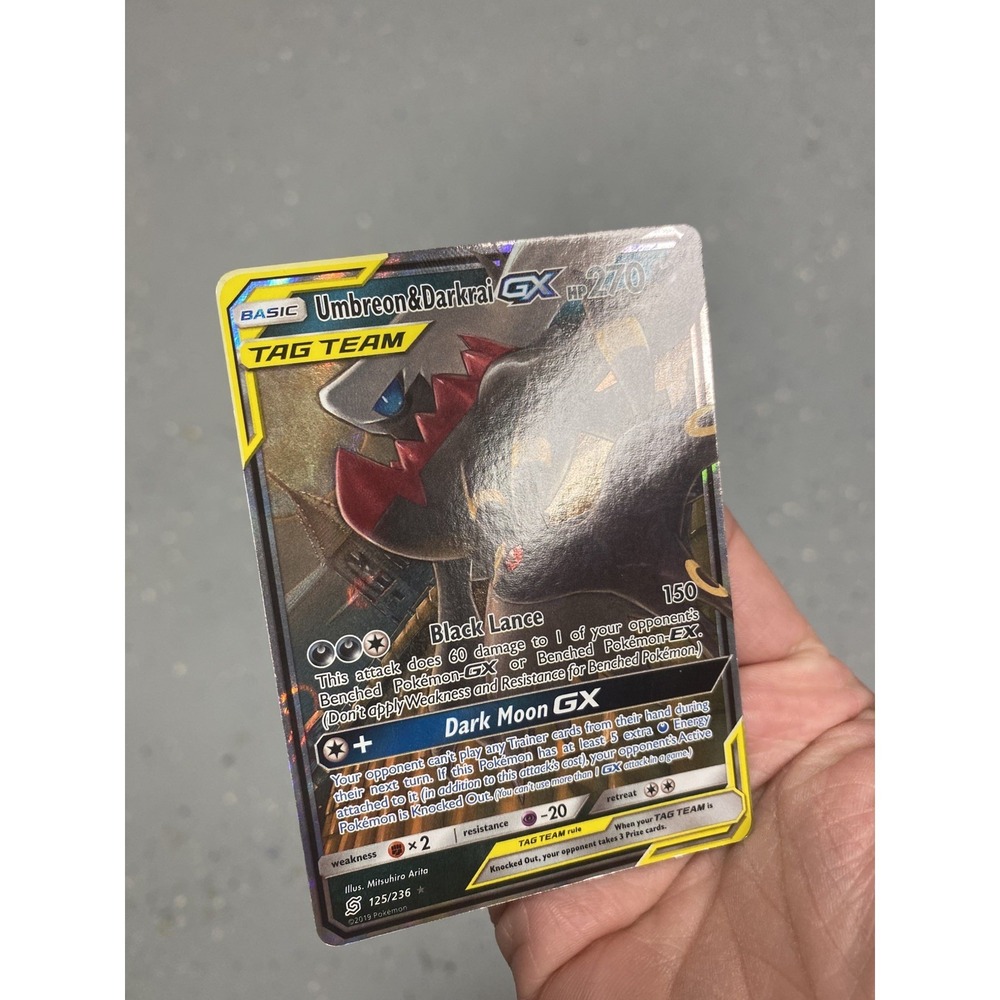 Umbreon and Darkrai GX 125/236 Sun & Moon Unified Minds Tag Team Pokemon TCG MP+ - Picture 6 of 16